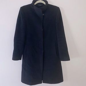 Cinzia Rocca Italian Designer Wool Coat Black Size 38 (US 2)